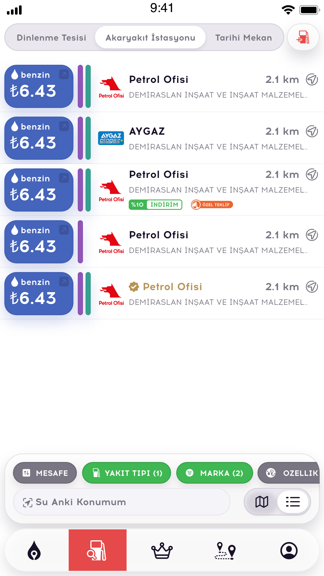 Benzinlitre App Design by Enes Ozgor